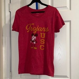 Red Trojans USC Mickey Mouse T-Shirt